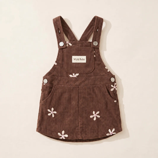 Kleid aus Cord mit Blumenmuster